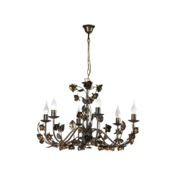 ONLI Carolina lysekrone, bronsefarget, 6 lyskilder, jern| Lysekroner