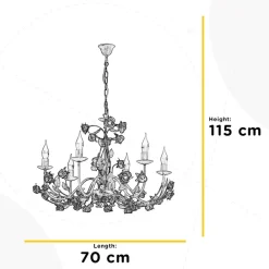 ONLI Carolina lysekrone, bronsefarget, 6 lyskilder, jern| Lysekroner