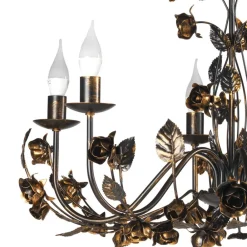 ONLI Carolina lysekrone, bronsefarget, 6 lyskilder, jern| Lysekroner