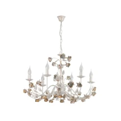 ONLI Carolina lysekrone, elfenbensfarget, 6 lyskilder, jern| Lysekroner