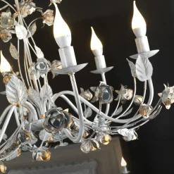 ONLI Carolina lysekrone, elfenbensfarget, 6 lyskilder, jern| Lysekroner