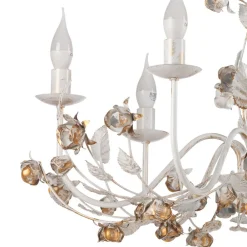 ONLI Carolina lysekrone, elfenbensfarget, 6 lyskilder, jern| Lysekroner