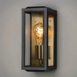 Konstsmide Carpi utendørs vegglampe, svart, bredde 12,5 cm| Vegglamper Utendørs