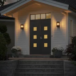 Konstsmide Carpi utendørs vegglampe, svart, bredde 12,5 cm| Vegglamper Utendørs