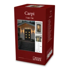 Konstsmide Carpi utendørs vegglampe, svart, bredde 12,5 cm| Vegglamper Utendørs