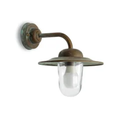 Moretti Luce Casale utendørs vegglampe, messing, glass, IP44, utspring 30 cm| Vegglamper Utendørs