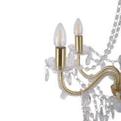 Näve Cecilia lysekrone, gull, jern/akryl, Ø 52 cm, 5 lyskilder.| Lysekroner