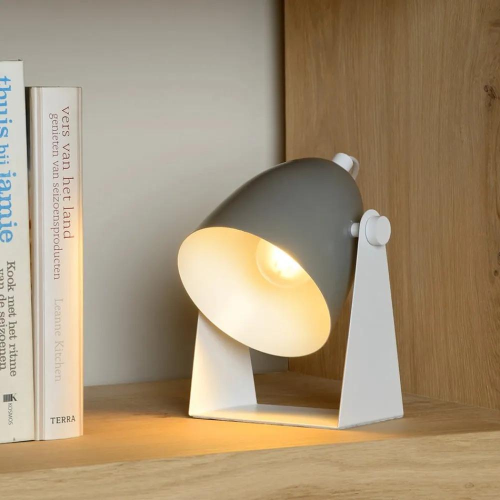 Lucide Chago bordlampe i metall, grå| Kontorbelysning|Bordlamper