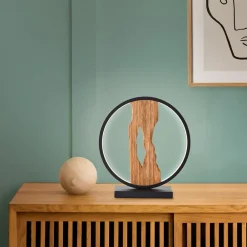 Brilliant Chaumont LED-bordlampe, lengde 25,8 cm, svart/tre lysfarget| Bordlamper