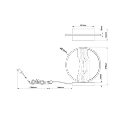 Brilliant Chaumont LED-bordlampe, lengde 25,8 cm, svart/tre lysfarget| Bordlamper