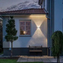 Konstsmide Chieri utendørs LED-vegglampe, hvit, 6 lyskilder| Kommersiell Utebelysning