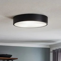 TEMAR LIGHTING Cleo 400 taklampe, svart, sensor, IP20, Ø 40 cm, metall| Design- Og Hotellbelysning|Taklamper