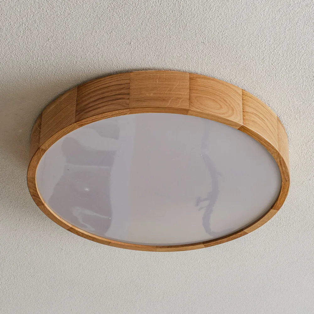 TEMAR LIGHTING Cleo DR475 taklampe, IP54, Ø 47,5 cm, eiketre, E27 New