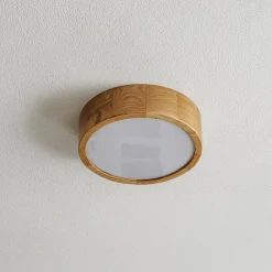 TEMAR LIGHTING Cleo DR275 taklampe, IP54, Ø 27,5 cm, eiketre, E27| Design- Og Hotellbelysning|Taklamper