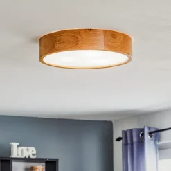 TEMAR LIGHTING Cleo taklampe, Ø 38 cm, 3 lyskilder, eik, E27 Hot