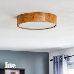 TEMAR LIGHTING Cleo taklampe, Ø 38 cm, 3 lyskilder, eik, E27 Hot