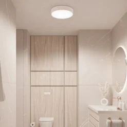 TEMAR LIGHTING Cleo taklampe, Ø 20 cm, IP54, hvit, metall, E27| Taklamper