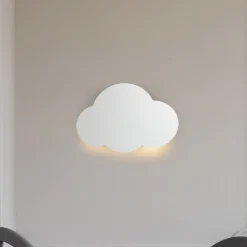 TK Lighting Cloud vegglampe, hvit, stål, indirekte lys, 38 x 27 cm Outlet