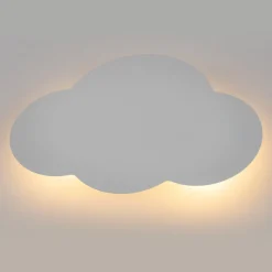 TK Lighting Cloud vegglampe, hvit, stål, indirekte lys, 38 x 27 cm Outlet
