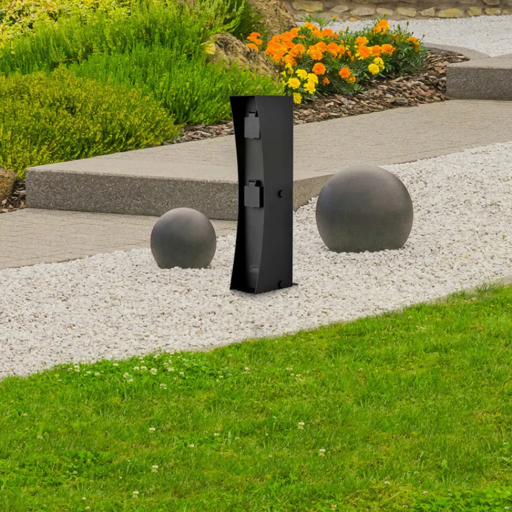 Ledino Connect D2 stikkontaktsøyle, svart