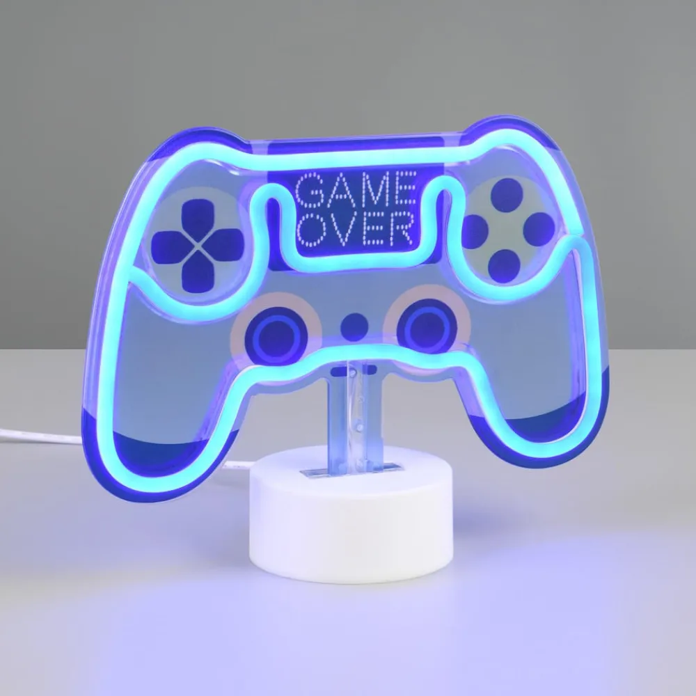 Reality Leuchten Control LED-bordlampe, blå, bredde 22,8 cm, plast| Dekorasjonsbelysning