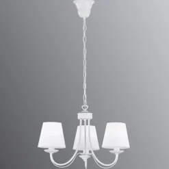Trio Lighting Cortez - lysekrone med hvite tekstilskjermer| Lysekroner