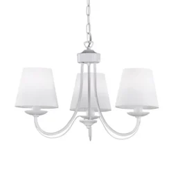 Trio Lighting Cortez - lysekrone med hvite tekstilskjermer| Lysekroner