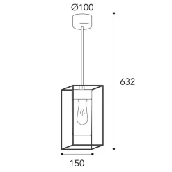 Moretti Luce Cubic³ 3368 hengelampe antikk messing/opal| Pendellamper Utendørs