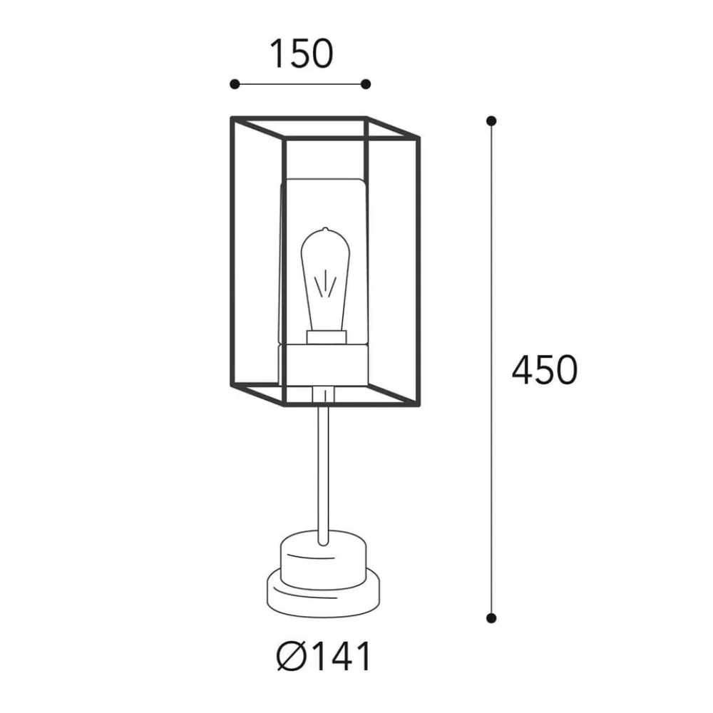 Moretti Luce Cubic³ 3369 sokkellampe antikk messing/opal| Sokkellamper