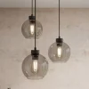 TK Lighting Cubus hengelampe, Ø 50 cm, 3 lyskilder, røykgrå, glass| Pendellamper