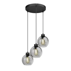 TK Lighting Cubus hengelampe, Ø 50 cm, 3 lyskilder, røykgrå, glass| Pendellamper