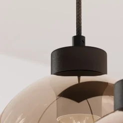 TK Lighting Cubus hengelampe, 85 cm, 8 lyskilder, klar/honning/brun, glass