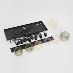 TK Lighting Cubus hengelampe, 85 cm, 8 lyskilder, klar/honning/brun, glass