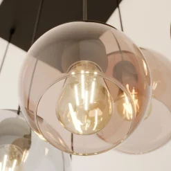 TK Lighting Cubus hengelampe, 74 cm, 6 lyskilder, klar/honning/brun, glass Sale