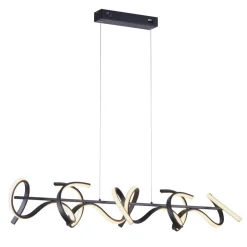 JUST LIGHT. GmbH Curls LED-hengelampe, svart, metall, 99 cm lang, dimbar| Led-Innendørs|Pendellamper