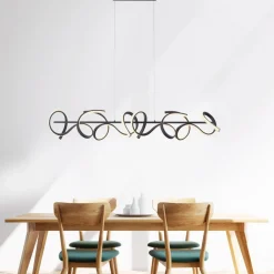 JUST LIGHT. GmbH Curls LED-hengelampe, svart, metall, 99 cm lang, dimbar| Led-Innendørs|Pendellamper