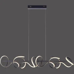 JUST LIGHT. GmbH Curls LED-hengelampe, svart, metall, 99 cm lang, dimbar| Led-Innendørs|Pendellamper