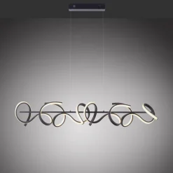JUST LIGHT. GmbH Curls LED-hengelampe, svart, metall, 99 cm lang, dimbar| Led-Innendørs|Pendellamper