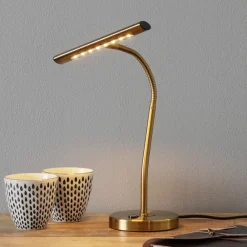 Trio Lighting Curtis bøybar LED-bordlampe, antikk messing Sale