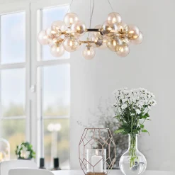 Maytoni Dallas rund pendellampe, gull New