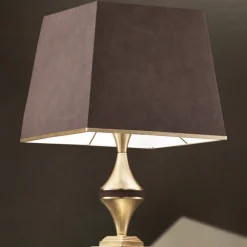 Masiero Darshan gulvlampe med brun skinn-tildekning New