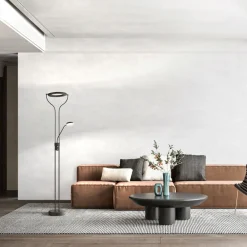 FISCHER & HONSEL Davos LED-gulvlampe, svart, høyde 180 cm, 2 lyskilder, CCT Outlet