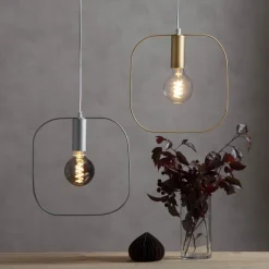 STAR TRADING Deko-hengelampe Shape med kvadrat, sølv Clearance