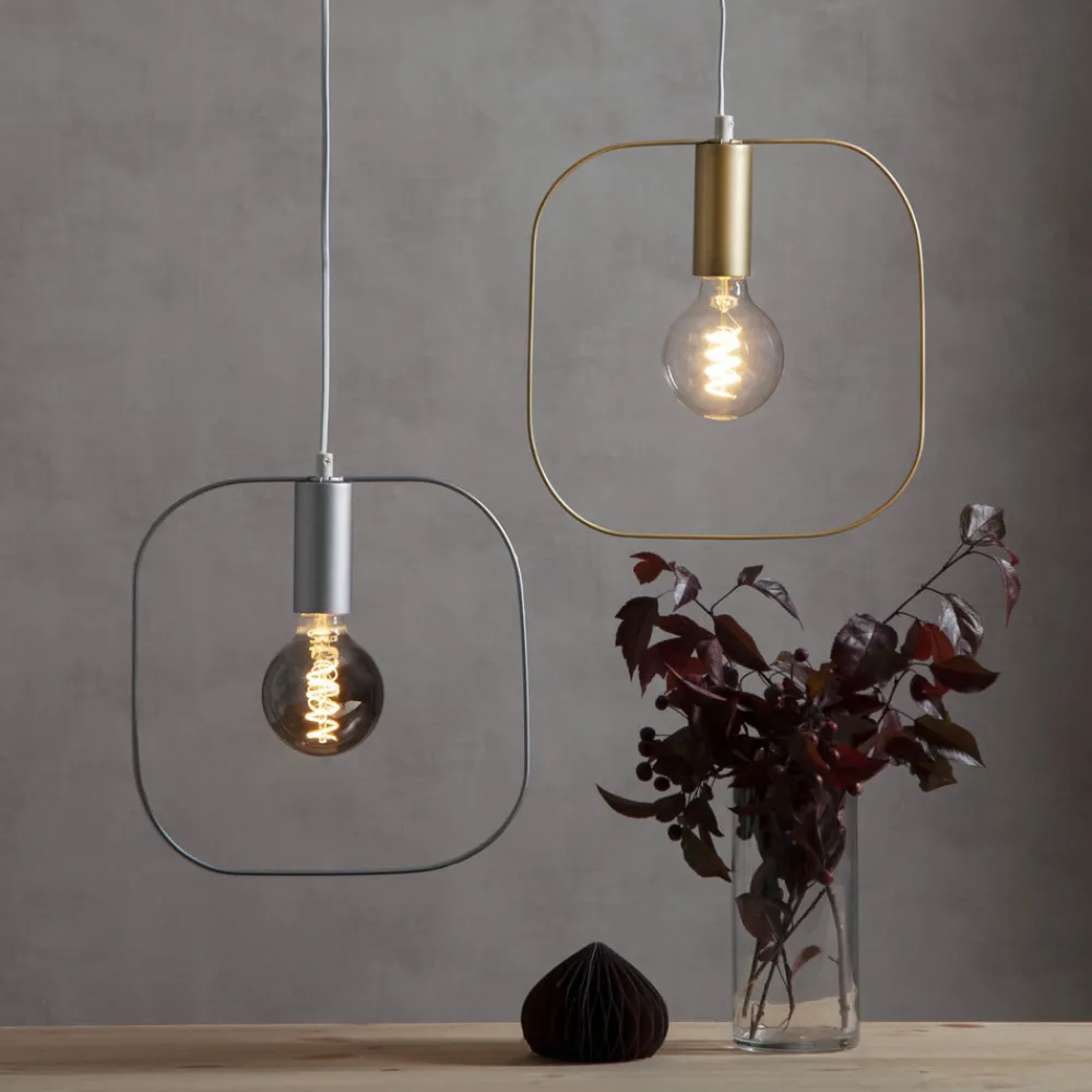 STAR TRADING Deko-hengelampe Shape med kvadrat, sølv Clearance