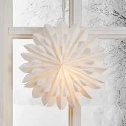 STAR TRADING Dekorativ stjerne Cliff, papir, uten stikkontakt hvit Ø 60cm Outlet