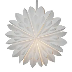 STAR TRADING Dekorativ stjerne Cliff, papir, uten stikkontakt hvit Ø 60cm Outlet