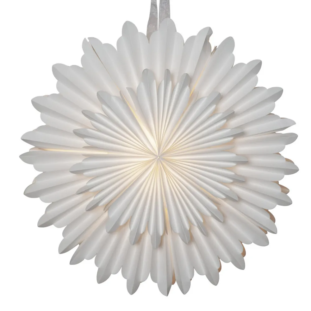 STAR TRADING Dekostjerne Crystal, papir, uten fatning, hvit