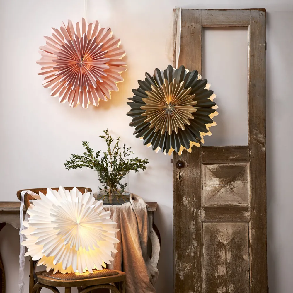 STAR TRADING Dekostjerne Crystal, papir, uten fatning, hvit