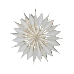 STAR TRADING Dekostjerne Flinga papir hvit med magnet, batteri Best