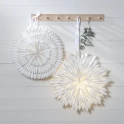 STAR TRADING Dekostjerne Frost, papir uten fatning Ø 50 cm hvit| Julebelysning